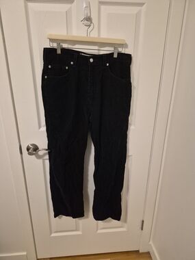 Levi's Black Corduroy Straight-Leg Pants